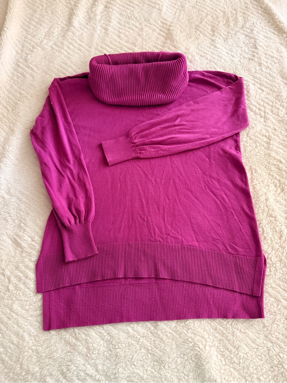 LOFT Fuchsia Cowl Neck Sweater